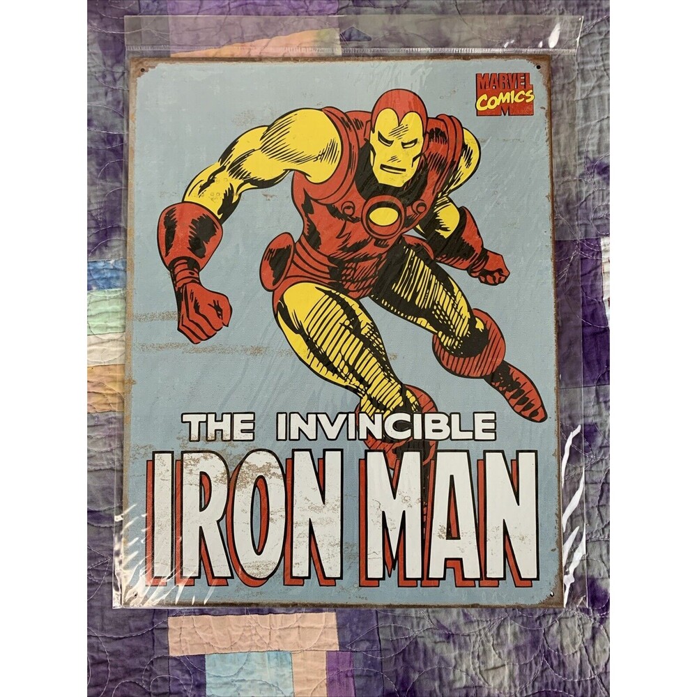 Iron Man Marvel Metal 12.5X16" Man Cave Garage Car Shop Wall Decor Game Room